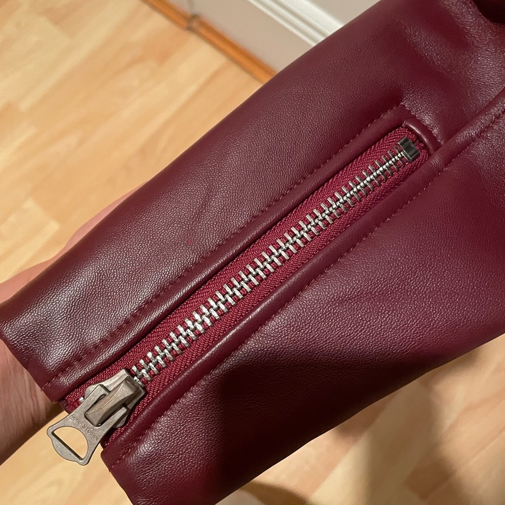 Acne Studios Women's Maroon Mock Leather Jacket - Picture 6 of 8